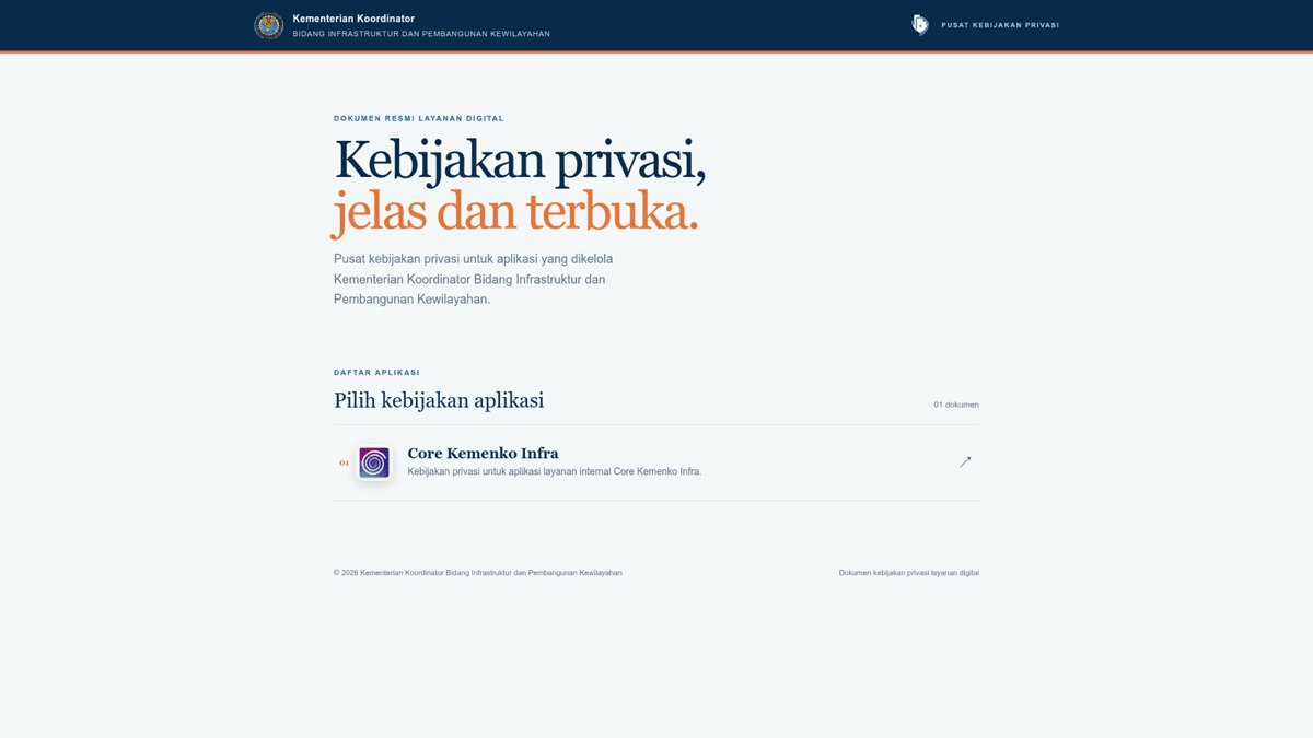 Privacy Kemenko Infra